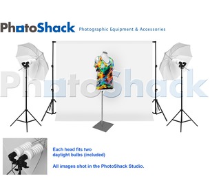 Complete Cool Light (3000w) Package with Umbrella Set + 3m Backdrop